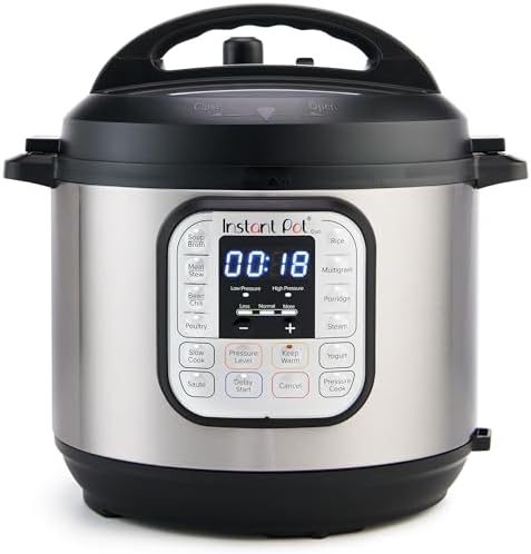 Instant Pot Duo 7 in 1 Electric Pressure Cooker  Slow Cooker  Rice Cooker  Steamer  Sauté  Yogurt Maker  Warmer & Sterilizer  Includes App with Over 800 Recipes  Stainless Steel  8 Quart