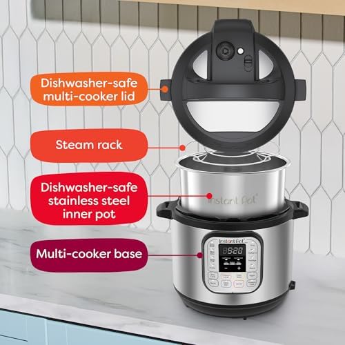 Instant Pot Duo 7 in 1 Electric Pressure Cooker  Slow Cooker  Rice Cooker  Steamer  Sauté  Yogurt Maker  Warmer & Sterilizer  Includes App with Over 800 Recipes  Stainless Steel  8 Quart