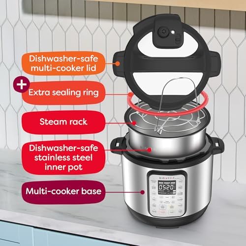 Instant Pot Duo Plus 9 in 1 Multicooker  Pressure Cooker  Slow Cook  Rice Maker  Steamer  Sauté  Yogurt  Warmer & Sterilizer  Includes App with Over 800 Recipes  Stainless Steel  6 Quarts