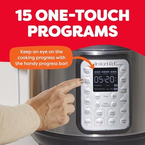 Instant Pot Duo Plus 9 in 1 Multicooker  Pressure Cooker  Slow Cook  Rice Maker  Steamer  Sauté  Yogurt  Warmer & Sterilizer  Includes App with Over 800 Recipes  Stainless Steel  6 Quarts