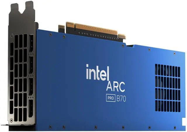 Inte Arc Pro B70 32GB 256 bit GDDR6 PCI Express 5 0 x16  32 Ray Tracing Units  32 Xe Cores  AI and Workstation Graphics Card
