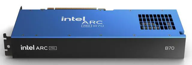 Inte Arc Pro B70 32GB 256 bit GDDR6 PCI Express 5 0 x16  32 Ray Tracing Units  32 Xe Cores  AI and Workstation Graphics Card
