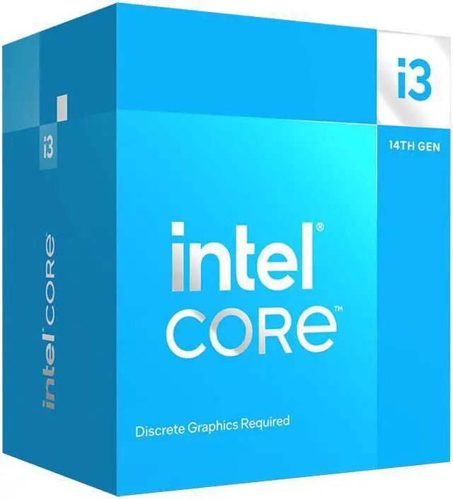 Intel Core i3 14100F   Core i3 14th Gen Raptor Lake 4 Core  4P 0E  LGA 1700 58W None Integrated Graphics Processor   BX8071514100F