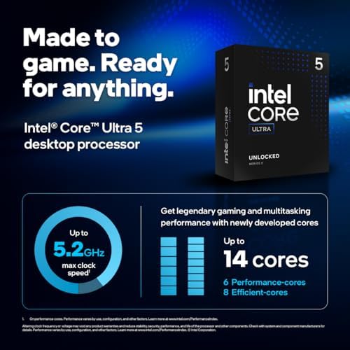 Intel  Core  Ultra 5 Desktop Processor 245K 14 cores  6 P cores   8 E cores  up to 5 2 GHz