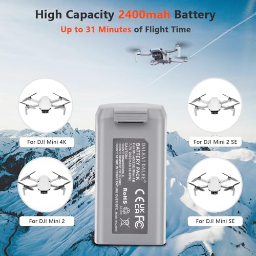 Intelligent Flight Battery Compatible with DJI Mini 4K  Mini 2 MiniSE Mini2 SE Upgraded Drone Battery Replacement Parts 2400mah Up to 31 Minutes of Flying Time