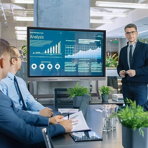 Interactive Whiteboard  55 4K UHD Smart Whiteboard  Interactive Touch Screen Smartboard  Smart Board for Classroom and Business  Wall Mount Included 