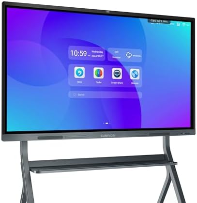 Interactive Whiteboard  55 4K UHD Smart Whiteboard  Interactive Touch Screen Smartboard  Smart Board for Classroom and Business  Wall Mount Included 