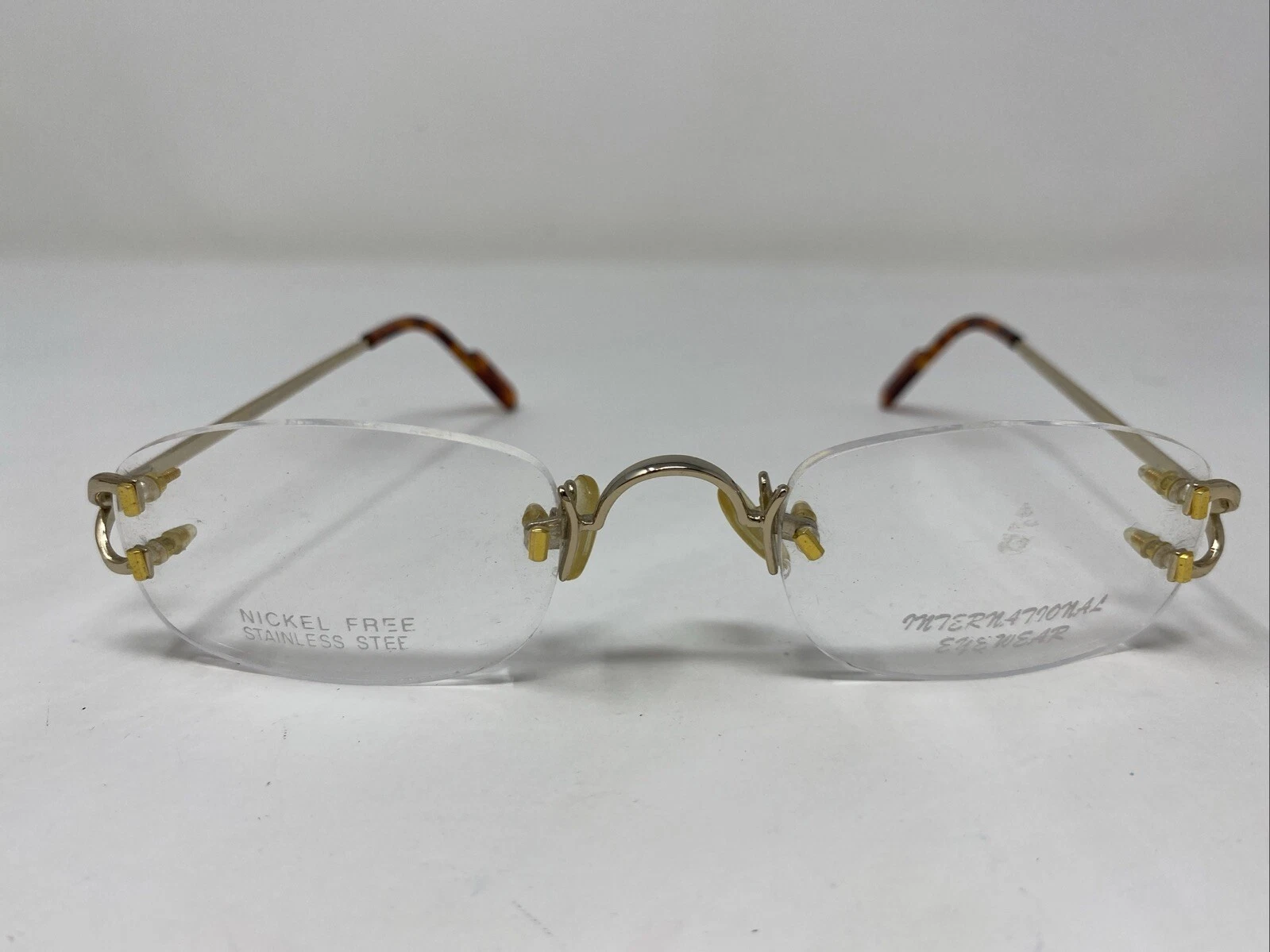 International Eyewear 3 PIECE C GOLD 52 22 135 Rimless Eyeglasses Frame HG73
