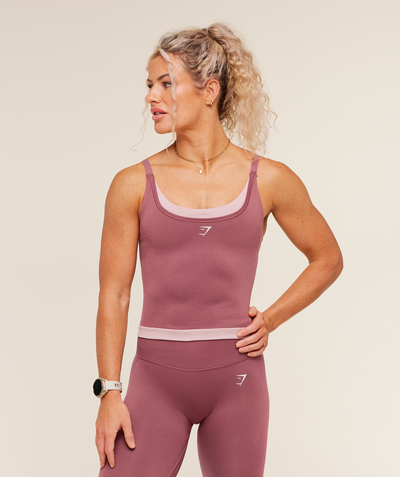 Interval Seamless Midi Tank (Reset Pink/Light Pink)