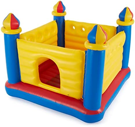 Intex Inflatable Colorful Jump O Lene Castle Bounce House  for 2 Kids Ages 3 6   Large Blow Up Indoor Outdoor Childrens Bouncer Jumper Playhouse
