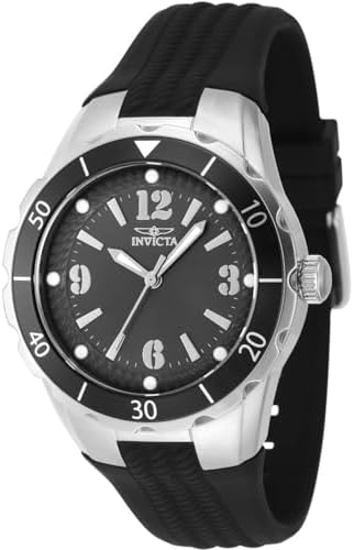 Invicta Angel Lady 1.496 in Acero Acero Carbón Esfera PC21 Cuarzo