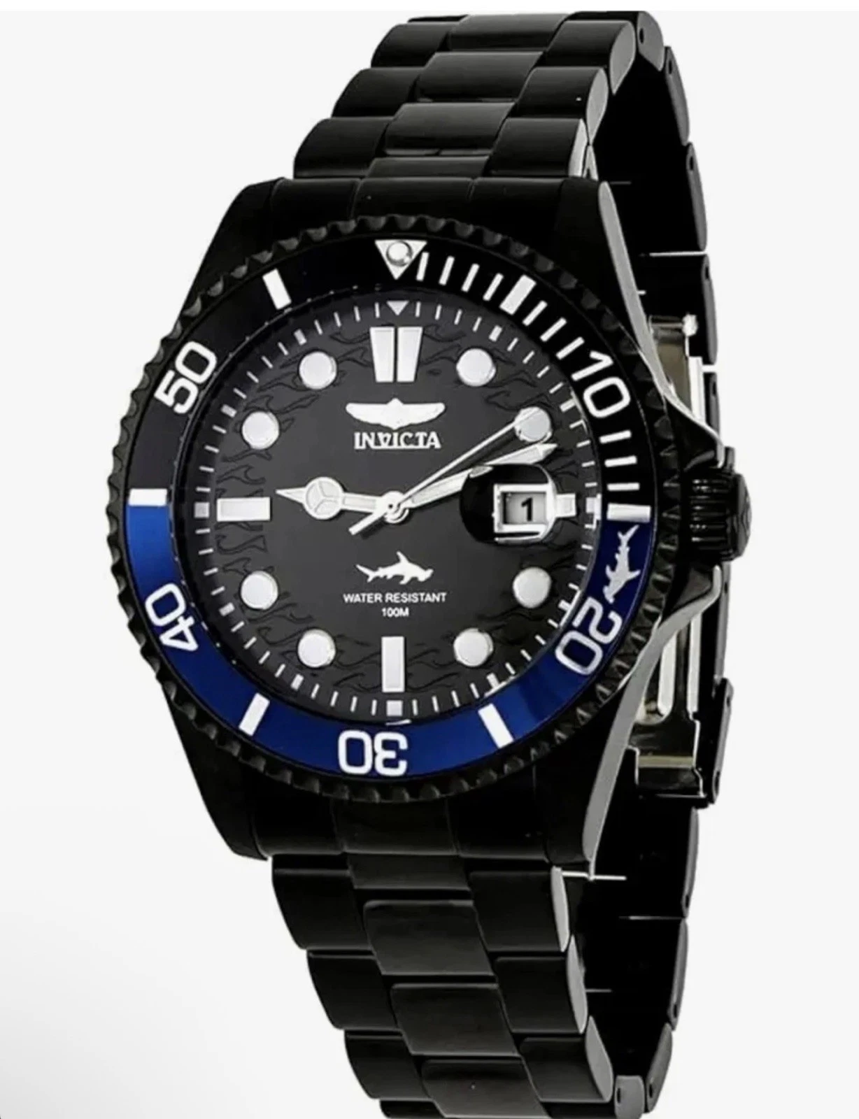 Invicta Pro Diver 43mm Quartz Black Dial Stainless Bracelet 44713 Men s Watch