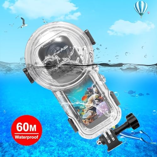 Invisible Dive Case for Insta360 X5  FotStdio Insta 360 X5 Waterproof Case 60m/196ft Underwater Diving Housing Cover Protective Sealed Shell Photography Housings Action Camera Accessories