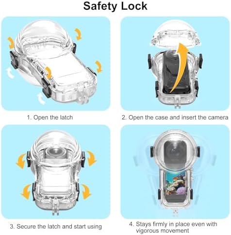 Invisible Dive Case for Insta360 X5  FotStdio Insta 360 X5 Waterproof Case 60m/196ft Underwater Diving Housing Cover Protective Sealed Shell Photography Housings Action Camera Accessories