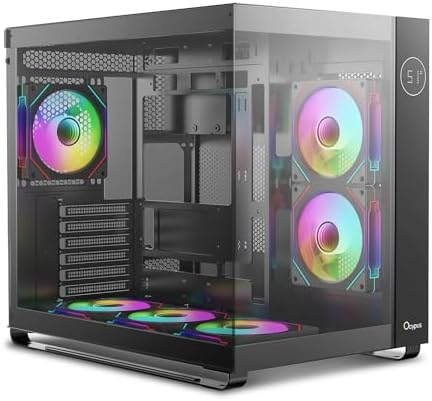 Iota C70 WH ARGB Mid Tower ATX PC Gaming Case Pre Installed 6 ARGB Fans&Hub Real Time Temp Display Backside Mounted MB Panoramic View All Metal Panel Quick Release Type C 3 1 for ATX/MATX/ITX/YTX