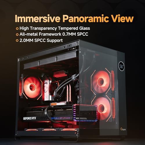 Iota C70 WH ARGB Mid Tower ATX PC Gaming Case Pre Installed 6 ARGB Fans&Hub Real Time Temp Display Backside Mounted MB Panoramic View All Metal Panel Quick Release Type C 3 1 for ATX/MATX/ITX/YTX