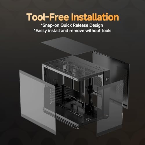 Iota C70 WH ARGB Mid Tower ATX PC Gaming Case Pre Installed 6 ARGB Fans&Hub Real Time Temp Display Backside Mounted MB Panoramic View All Metal Panel Quick Release Type C 3 1 for ATX/MATX/ITX/YTX