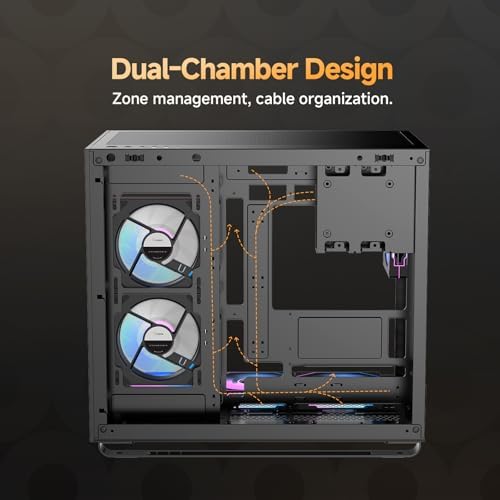 Iota C70 WH ARGB Mid Tower ATX PC Gaming Case Pre Installed 6 ARGB Fans&Hub Real Time Temp Display Backside Mounted MB Panoramic View All Metal Panel Quick Release Type C 3 1 for ATX/MATX/ITX/YTX