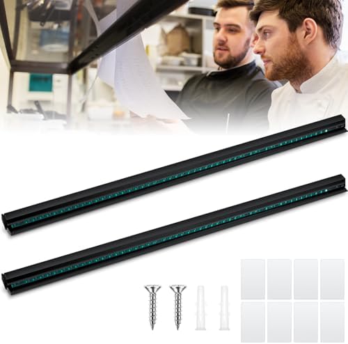 Irenare 1 Pcs Ticket Holder for Restaurants 36/48/60 Ticket Check Rack Order Holder Rail Display Slide Rack for Commercial Kitchens Cafes Pubs Bars Display Paintings Posters Charts  60 Inch Silver