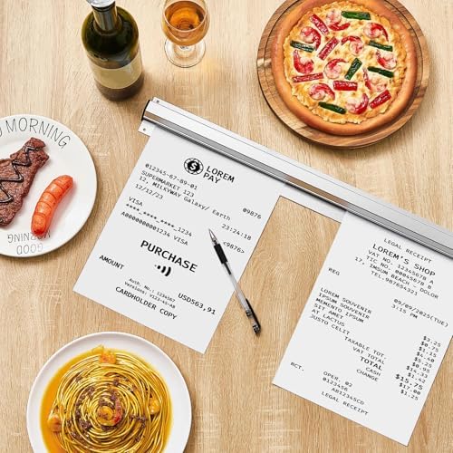 Irenare 1 Pcs Ticket Holder for Restaurants 36/48/60 Ticket Check Rack Order Holder Rail Display Slide Rack for Commercial Kitchens Cafes Pubs Bars Display Paintings Posters Charts  60 Inch Silver