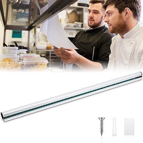 Irenare 1 Pcs Ticket Holder for Restaurants 36/48/60 Ticket Check Rack Order Holder Rail Display Slide Rack for Commercial Kitchens Cafes Pubs Bars Display Paintings Posters Charts  60 Inch Silver