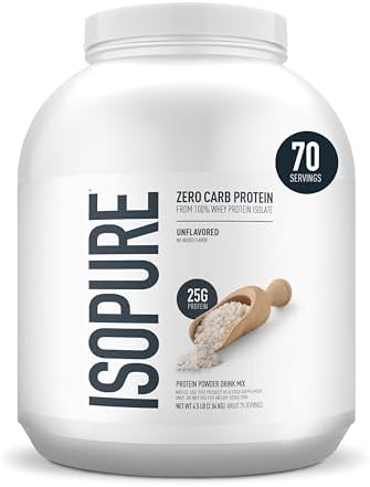 Isopure Zero Carb 100  Pure Whey Isolate Unflavored Protein Powder 3 Lbs   1 Bottle of Clear Protein Water with Electrolytes  15g Whey Protein Isolate  Zero Sugar  Mixed Berry  20 fl oz Bottle