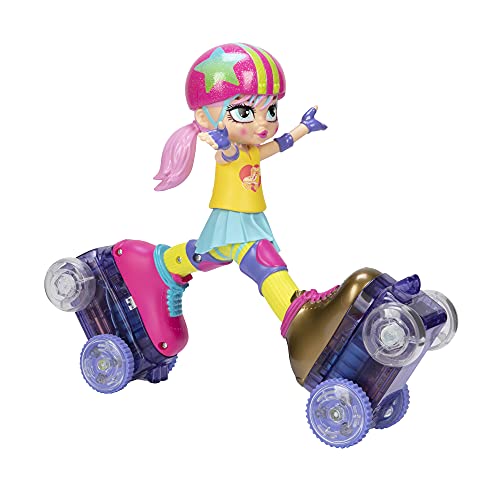 JAKKS Pacific Rock N Rollerskate Doll Rainbow Riley Light Up Remote Control Rollerskating Doll   Plays Music and Skates   10 H