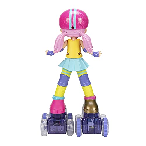 JAKKS Pacific Rock N Rollerskate Doll Rainbow Riley Light Up Remote Control Rollerskating Doll   Plays Music and Skates   10 H