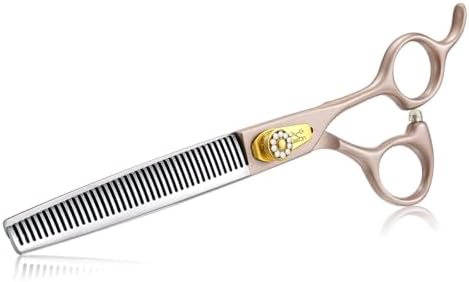 JASON Professional Dog Grooming Scissors Set   6 in 1 Sharp Shears Set With 7 Thinning  Chunker  Straight  Curved Shears and Comb for Cat Pet  Rosegold