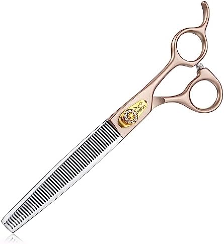 JASON Professional Dog Grooming Scissors Set   6 in 1 Sharp Shears Set With 7 Thinning  Chunker  Straight  Curved Shears and Comb for Cat Pet  Rosegold