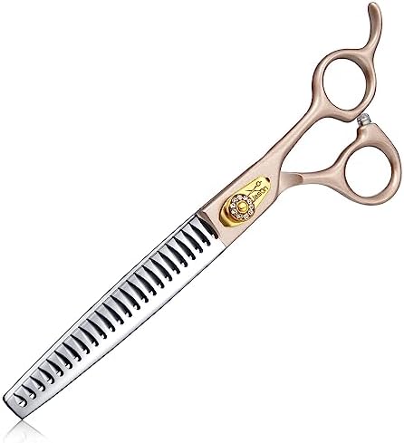 JASON Professional Dog Grooming Scissors Set   6 in 1 Sharp Shears Set With 7 Thinning  Chunker  Straight  Curved Shears and Comb for Cat Pet  Rosegold