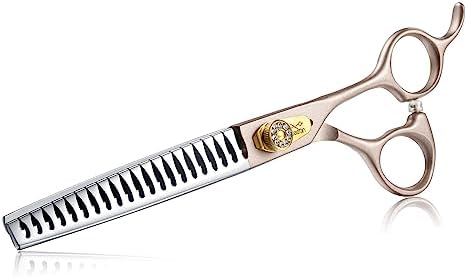 JASON Professional Dog Grooming Scissors Set   6 in 1 Sharp Shears Set With 7 Thinning  Chunker  Straight  Curved Shears and Comb for Cat Pet  Rosegold