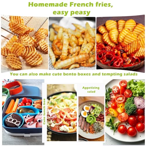 JAYVAR Crinkle Cutter  French Fry Cutter for Potatoes Stainless Steel Potato Carrot Chip Vegetable Crinkle Wavy Slicer