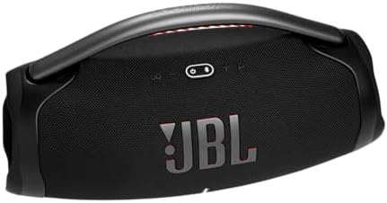 JBL Boombox 3 Black Portable Bluetooth Speaker with Massive Sound  Deepest Bass  IPX7 Waterproof  24H Playtime  PartyBoost