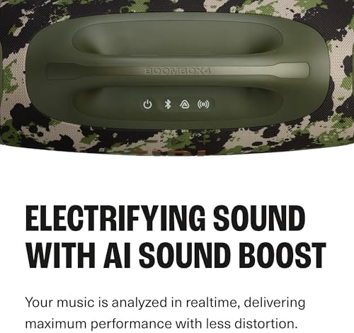 JBL Boombox 4   Most Powerful Portable Waterproof Speaker with Massive Pro Sound  Up to 34 Hours of Playtime  & Multi Speaker Connection by Auracast   Squad 