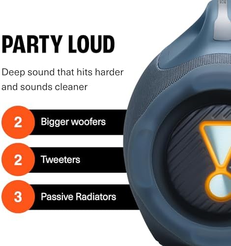 JBL Boombox 4   Most Powerful Portable Waterproof Speaker with Massive Pro Sound  Up to 34 Hours of Playtime  & Multi Speaker Connection by Auracast   Squad 