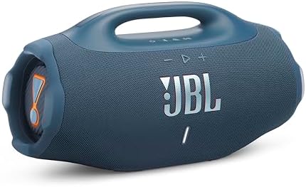 JBL Boombox 4   Most Powerful Portable Waterproof Speaker with Massive Pro Sound  Up to 34 Hours of Playtime  & Multi Speaker Connection by Auracast   Blue 
