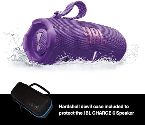 JBL Charge 6  Black    Bundle with divvi  Protective Hardshell Case  Black