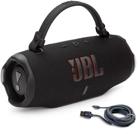 JBL Charge 6  Black    Bundle with USB C Braided Cable