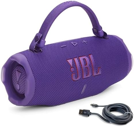JBL Charge 6  Black    Bundle with USB C Braided Cable