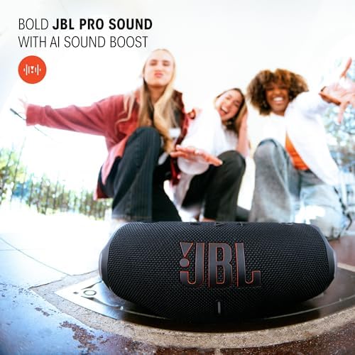 JBL Charge 6   Portable Waterproof & Drop Proof Bluetooth Speaker  Bold JBL Pro Sound with AI Sound Boost  28Hrs of Playtime  Built in powerbank & Comes with a Sturdy/Removable Carrying Strap  Black 