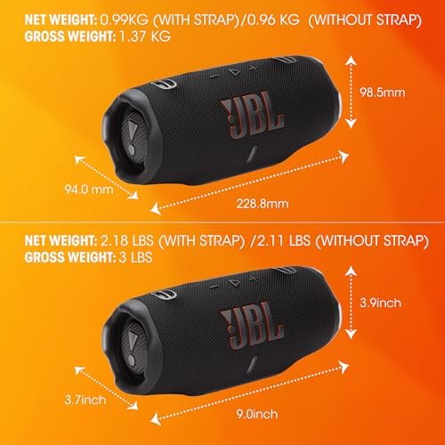 JBL Charge 6   Portable Waterproof & Drop Proof Bluetooth Speaker  Bold JBL Pro Sound with AI Sound Boost  28Hrs of Playtime  Built in powerbank & Comes with a Sturdy/Removable Carrying Strap  Black 