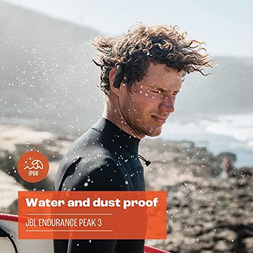 JBL Endurance Peak 3   Dust and Water Proof  IP68  True Wireless Active Earbuds  JBL Pure Bass Sound  Up to 50 Total Hours of Playback with Speed Charge  Ambient Aware & Talk Thru  Black 