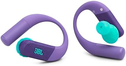 JBL Endurance Peak 4   True Wireless Noise Cancelling Sport Earbuds  Up to 48Hrs Total Playback  Water & dust Proof  IP68   Secure fit with TwistLock  Design  & 6 mics for Perfect Calls  Purple/Teal 