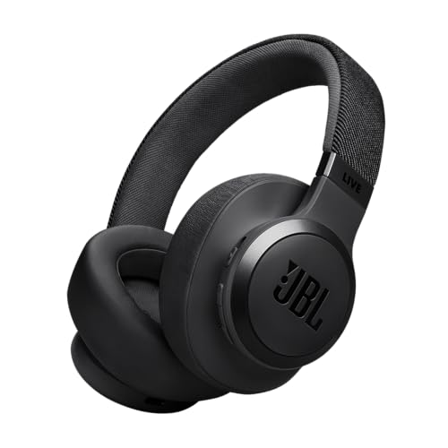 JBL Live 770NC   Wireless Over Ear Headphones with True Adaptive Noise Cancelling with Smart Ambient  Up to 65 Hours of Battery Life  Comfort fit Fabric Headband & Carrying Pouch  Black 
