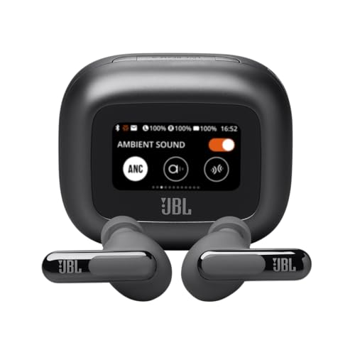 JBL Live Beam 3   True Wireless Noise Cancelling Stick Closed Earbuds  48Hrs Total Playback  Wireless Charging  6 Mics for Perfect Calls  Multi Point Connection  IP55 Waterproof and dustproof  Black 