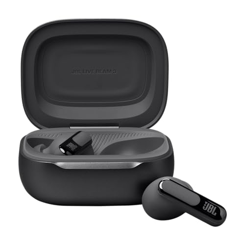 JBL Live Beam 3   True Wireless Noise Cancelling Stick Closed Earbuds  48Hrs Total Playback  Wireless Charging  6 Mics for Perfect Calls  Multi Point Connection  IP55 Waterproof and dustproof  Black 