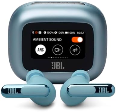 JBL Live Beam 3   True Wireless Noise Cancelling Stick Closed Earbuds  48Hrs Total Playback  Wireless Charging  6 Mics for Perfect Calls  Multi Point Connection  IP55 Waterproof and dustproof  Black 