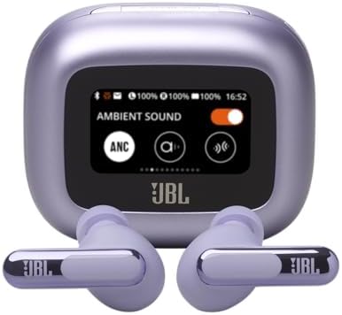 JBL Live Beam 3   True Wireless Noise Cancelling Stick Closed Earbuds  48Hrs Total Playback  Wireless Charging  6 Mics for Perfect Calls  Multi Point Connection  IP55 Waterproof and dustproof  Black 