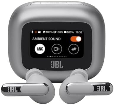 JBL Live Beam 3   True Wireless Noise Cancelling Stick Closed Earbuds  48Hrs Total Playback  Wireless Charging  6 Mics for Perfect Calls  Multi Point Connection  IP55 Waterproof and dustproof  Black 